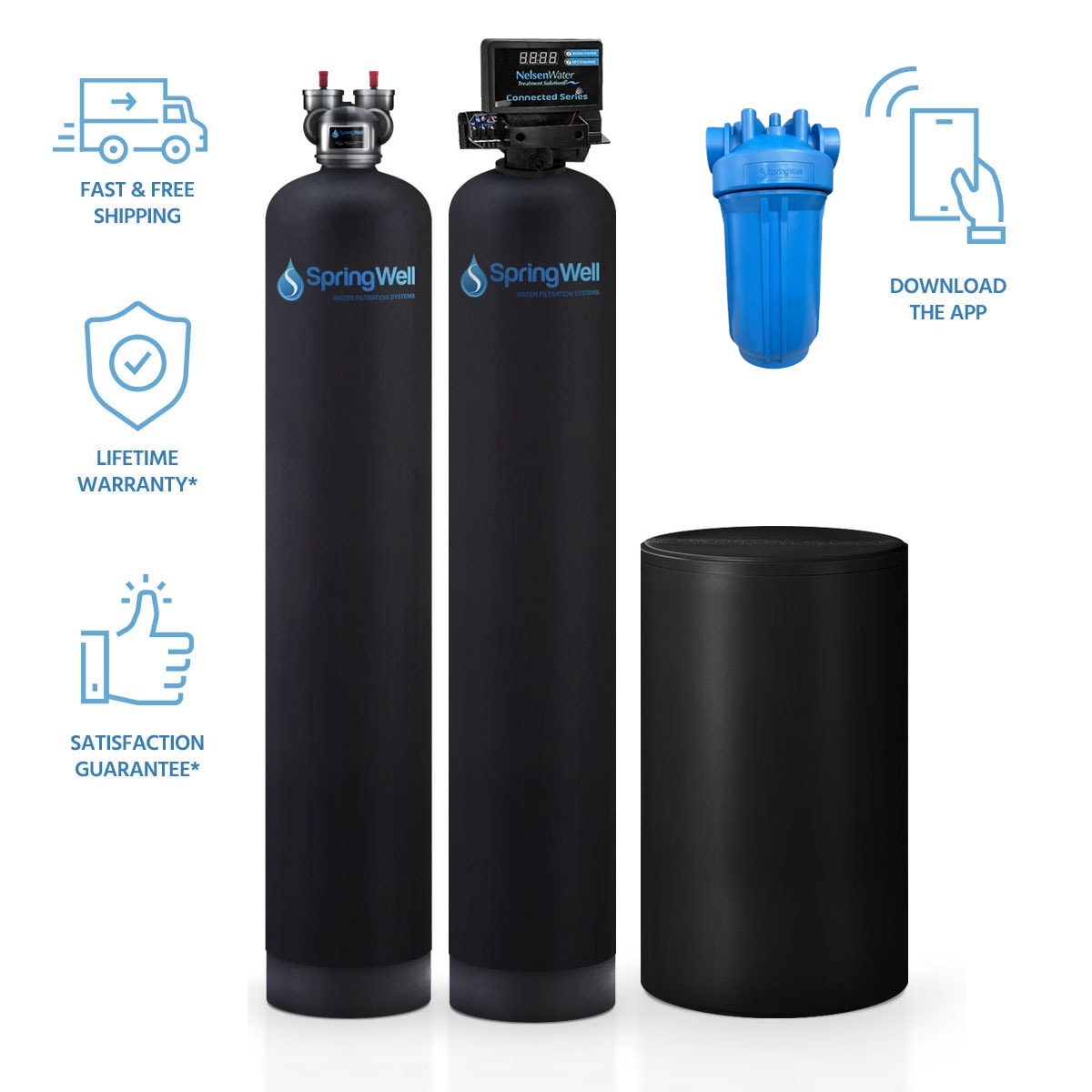 Water Filter and Salt Based Water Softener System - 7+ Bathrooms CSS+