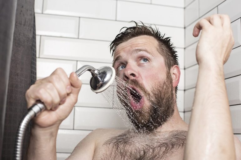 Man taking shower