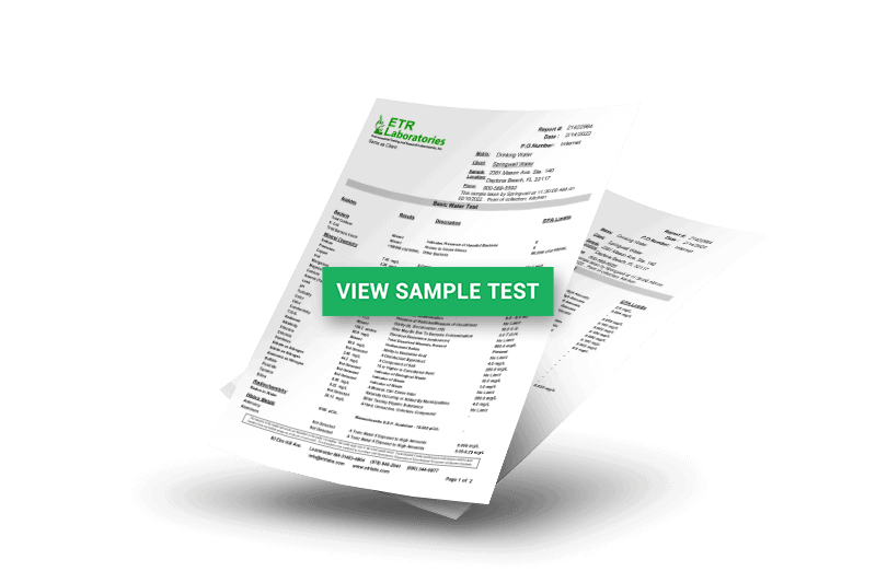 Well water test kit by ETR Laboratories