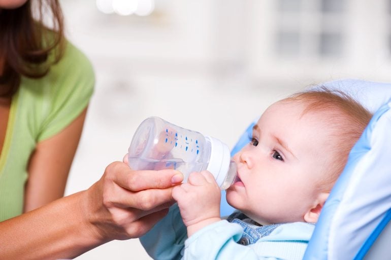 baby drinking water