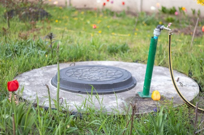 well water pump and faucet