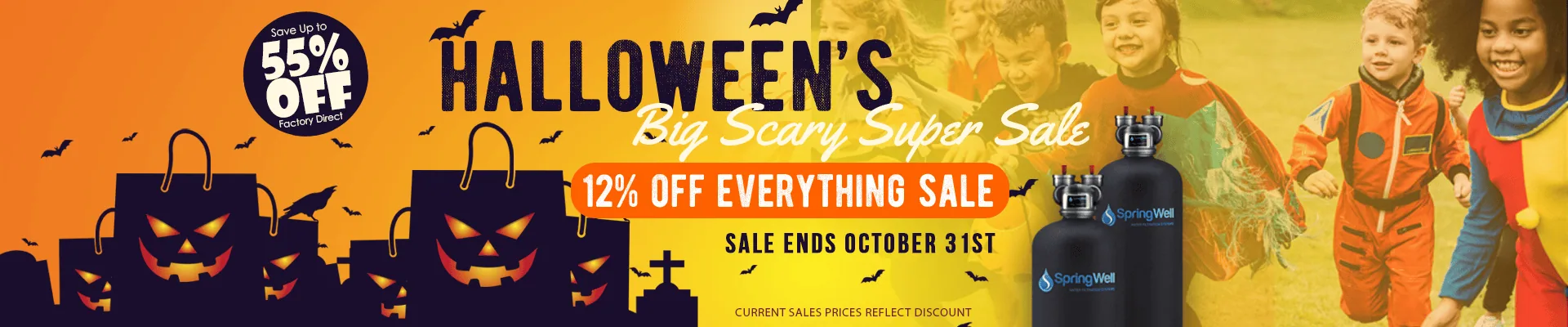 halloween promotional banner for 12 percent off