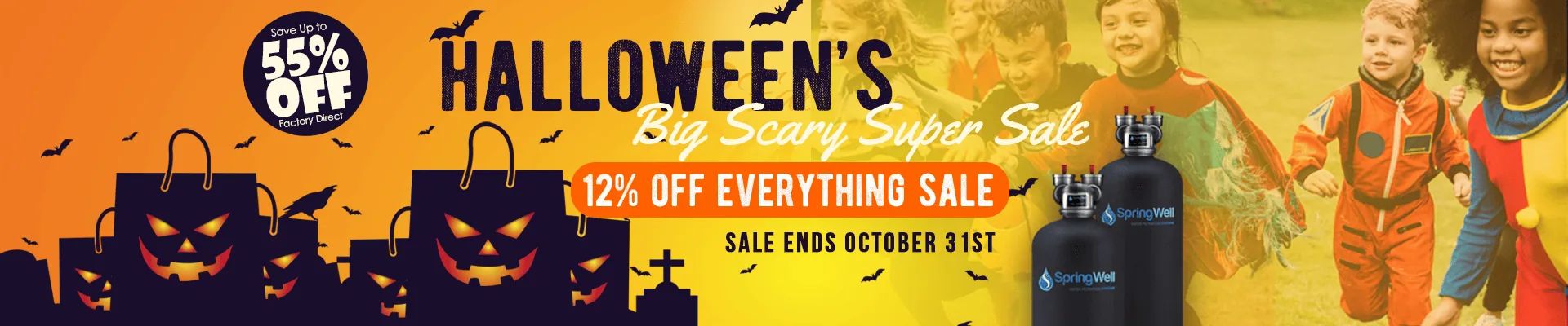 halloween sale homepage banner 12 percent off